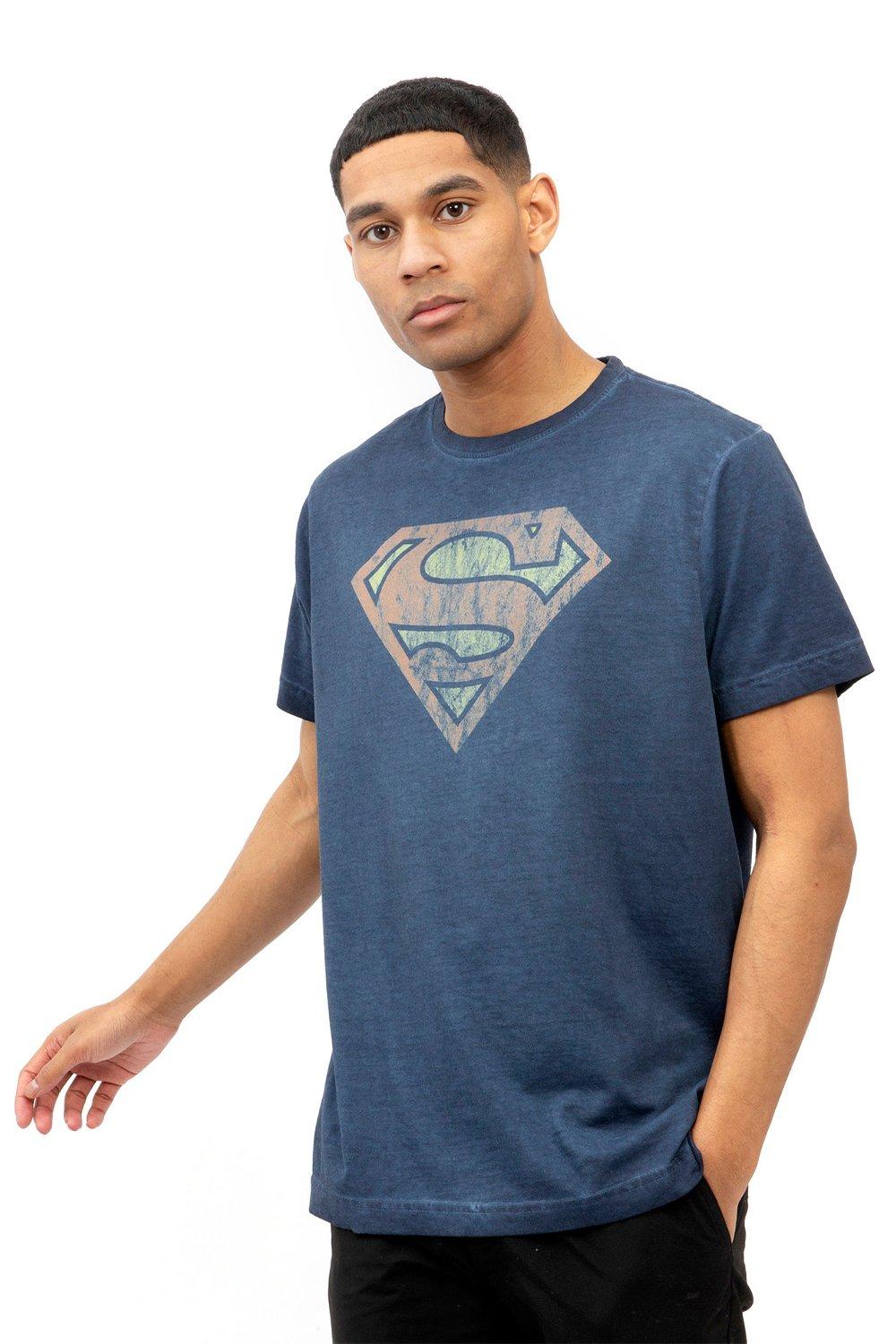 Винтажная хлопковая футболка «Супермен» DC Comics, синий