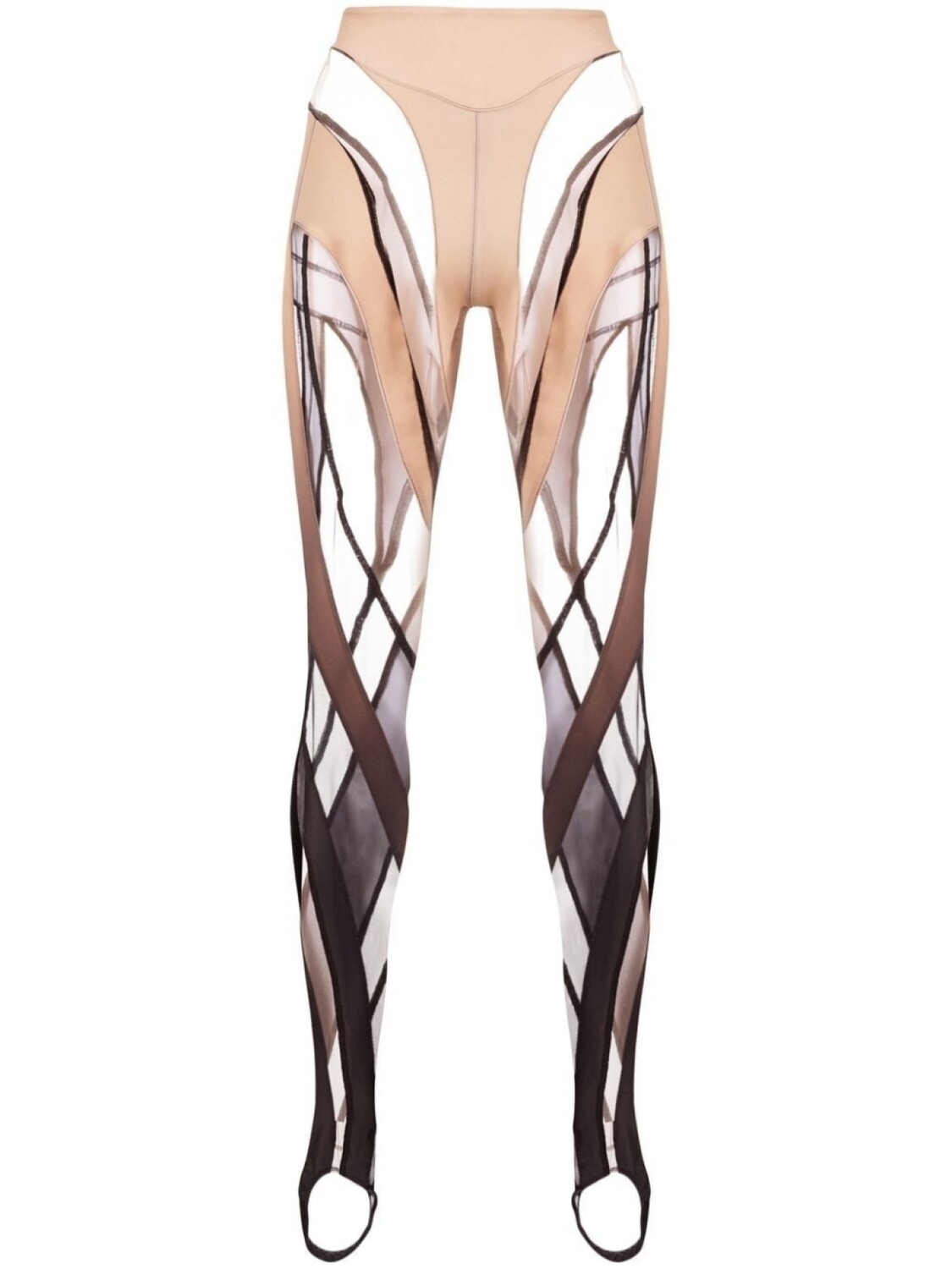 

Легинсы с прозрачными вставками Mugler, бежевый