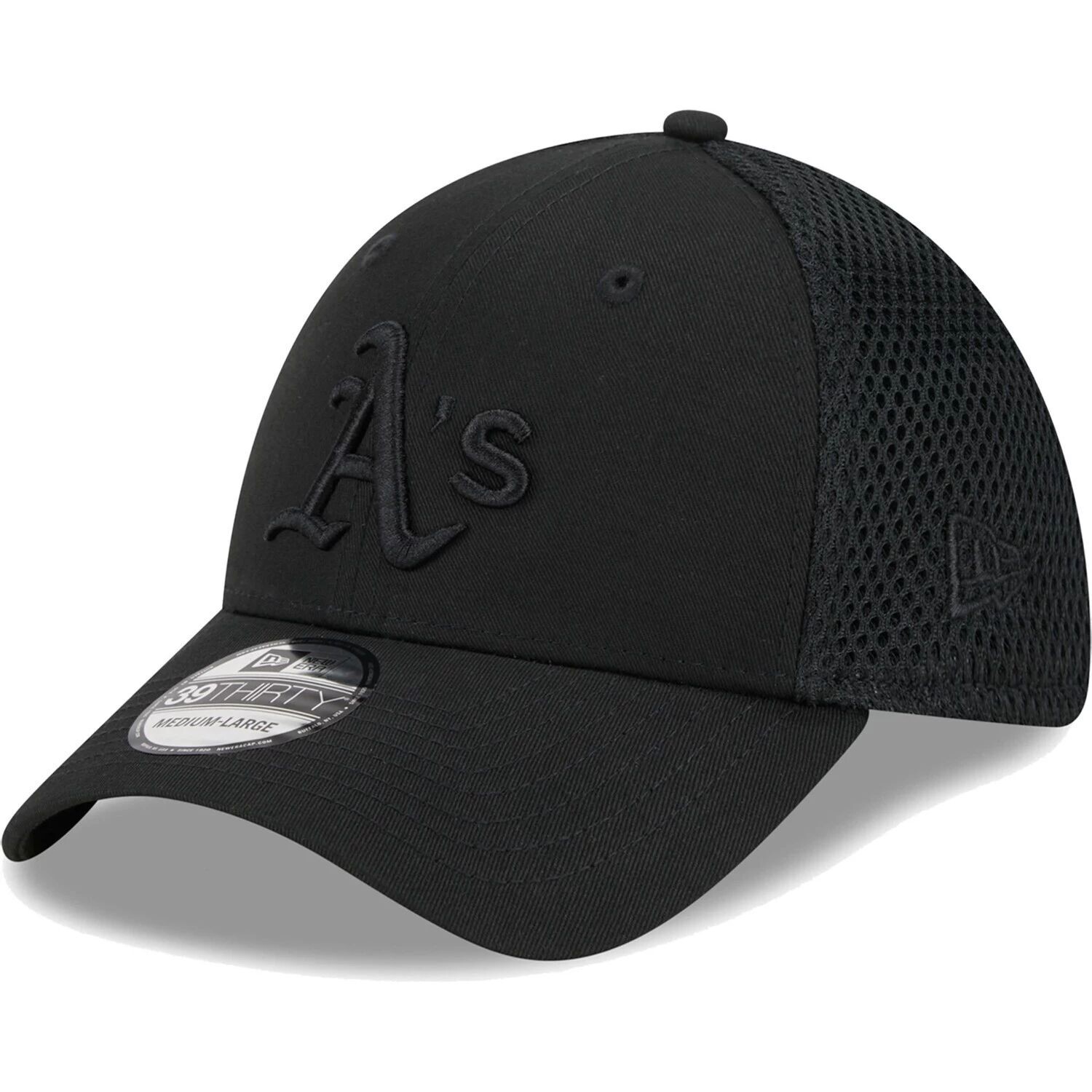 

Мужская гибкая кепка New Era Oakland Athletics Black-on-Black Neo 39THIRTY