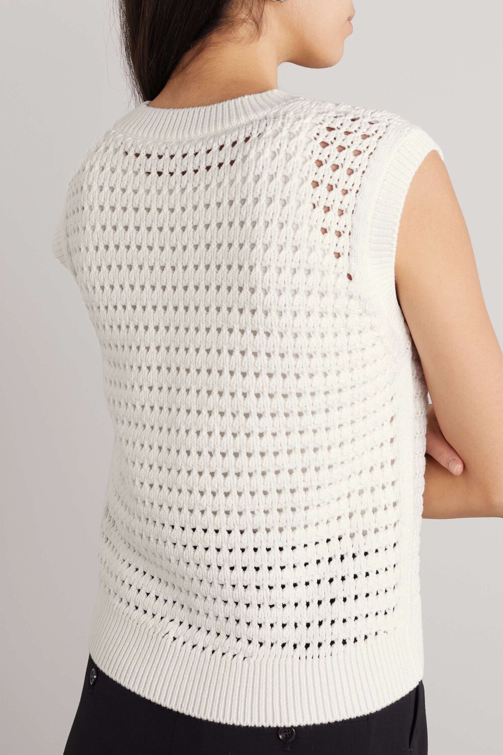 

MAX MARA Свитер Leisure Palco из смесового хлопка крючком, белый