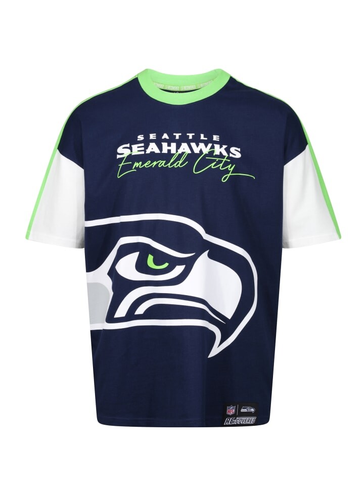 

Футболка Recovered NFL Seahawks Seattle Cut and Sew Oversized, цвет blau-schwarz