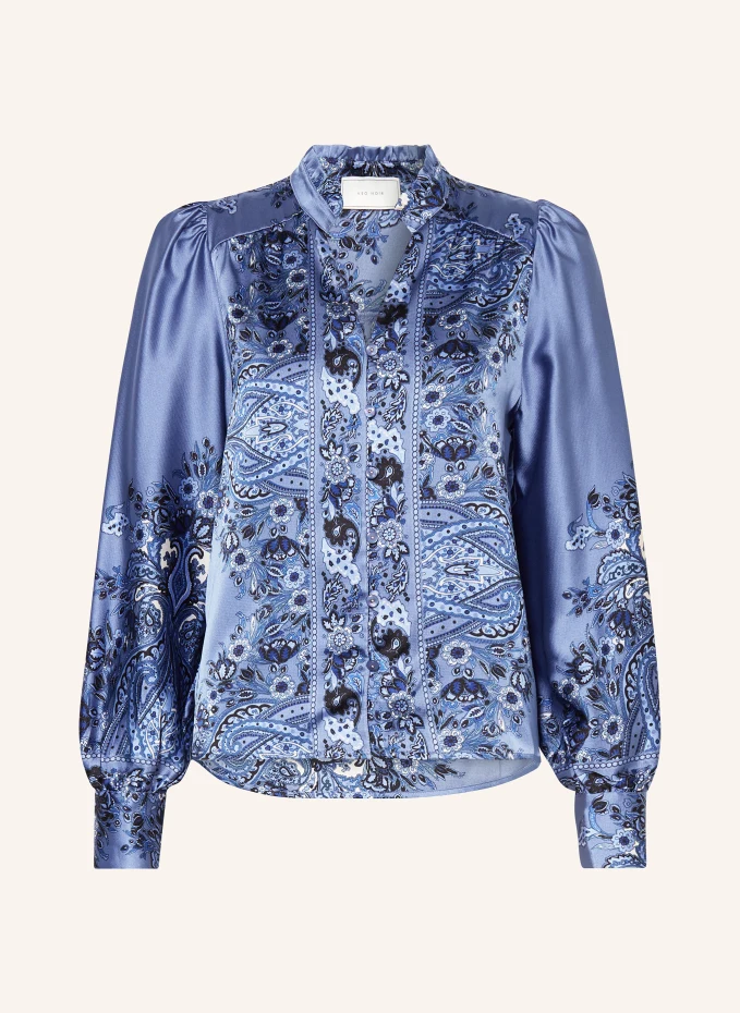 Атласная блузка massima с рюшами Neo Noir, синий