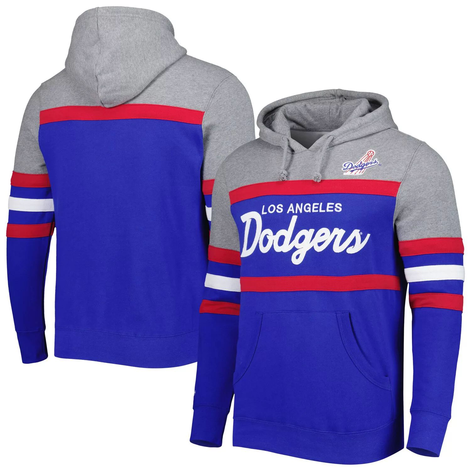 

Мужская пуловер с капюшоном Mitchell & Ness Royal Los Angeles Dodgers Head Coach