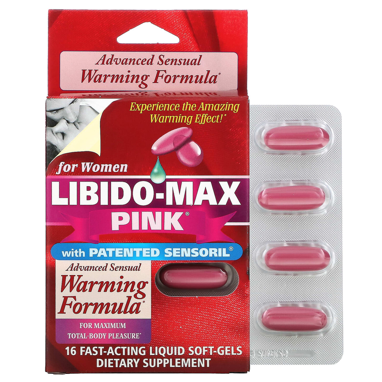 

Libido-Max Pink, для женщин, 16 мягких гелевых капсул быстрого действия, Applied Nutrition