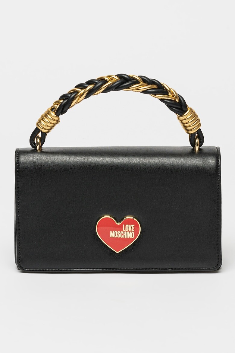 

Сумка из экокожи с плетеной ручкой Love Moschino, черный
