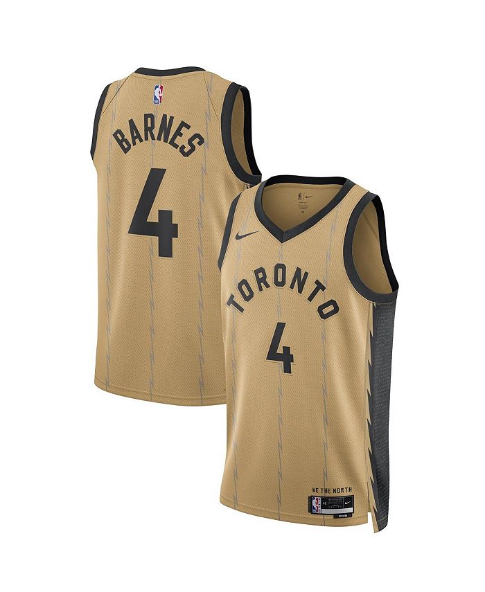 

Мужская и женская майка Scottie Barnes Gold Toronto Raptors 2023/24 Swingman — City Edition Nike, цвет Gold