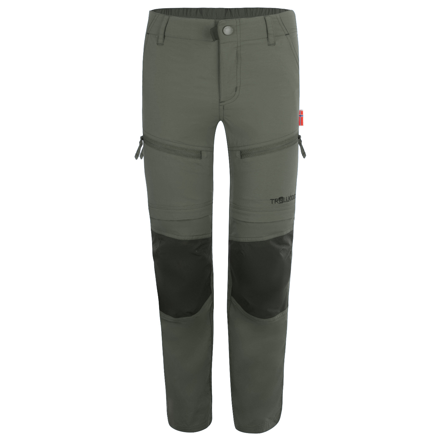 Трекинговые брюки Trollkids Kid's Nordfjord Zip Off, цвет Clay Green