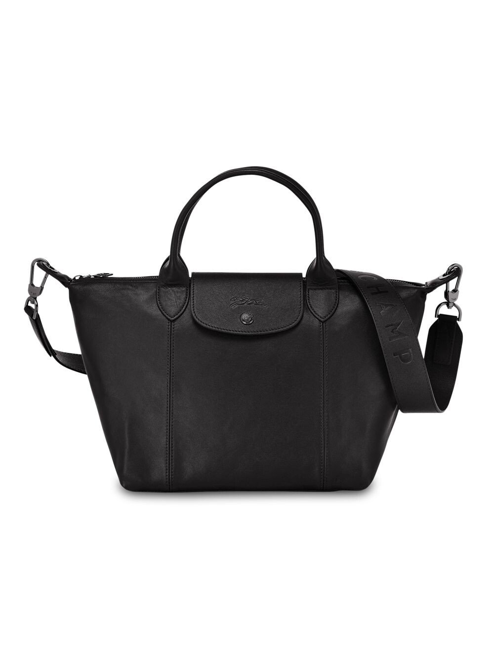 

Сумка Le Pliage Cuir среднего размера с ремешком Longchamp, черный