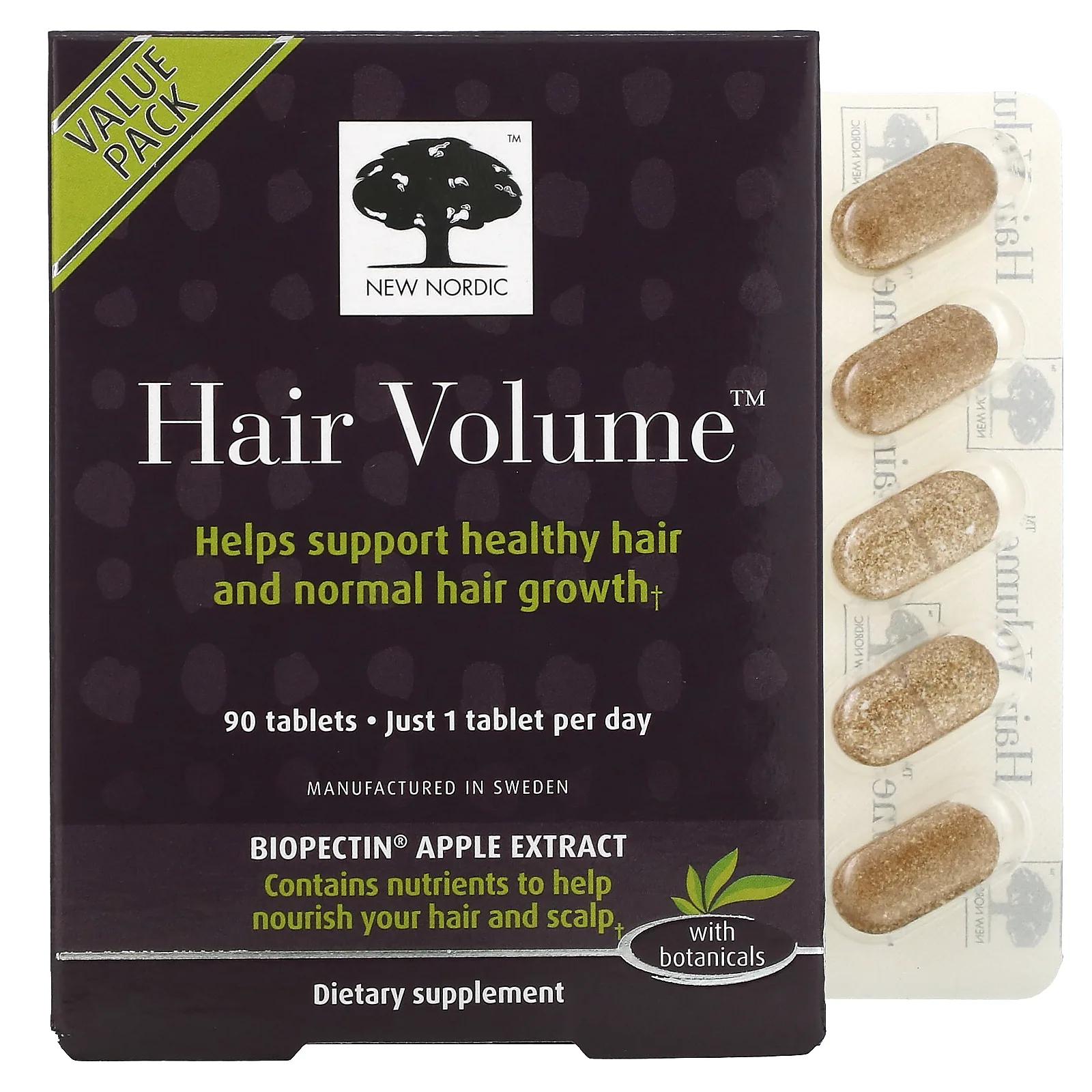 New Nordic US Inc Средство для объема волос с экстрактом яблока 90 таблеток new nordic hair volume средство для роста и объема волос с растительными ингредиентами 30 таблеток