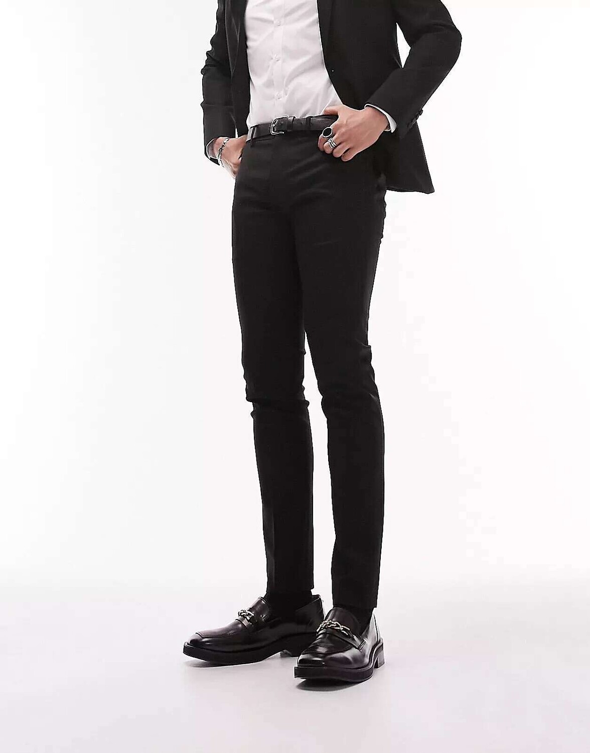

Черные суперузкие брюки-смокинг Topman, Черный