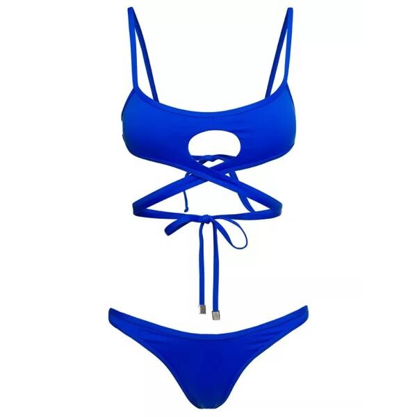 

Купальник cut-out wraparound bikini set in technical fab The Attico, синий