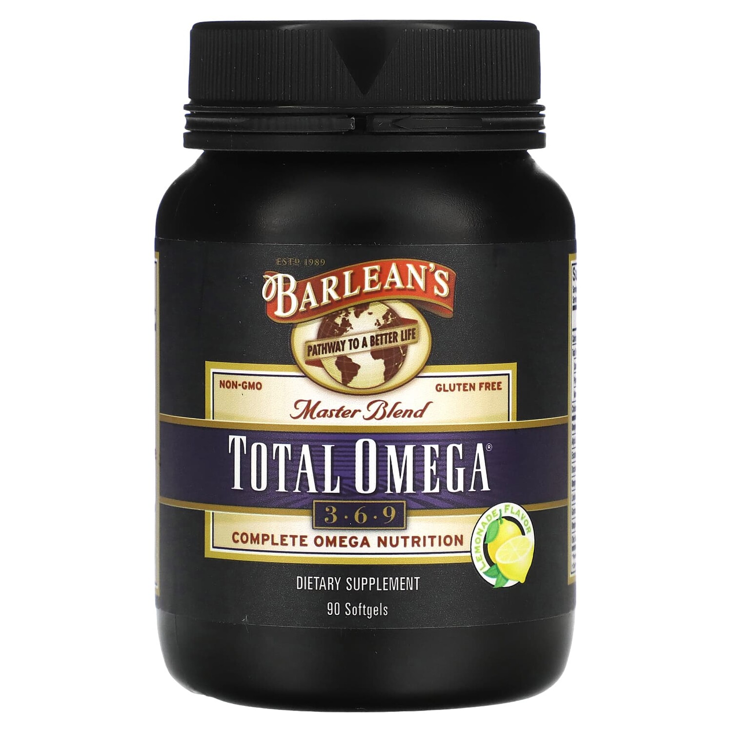 

Master Blend, Total Omega 3-6-9, лимонад, 90 мягких таблеток, Barlean's