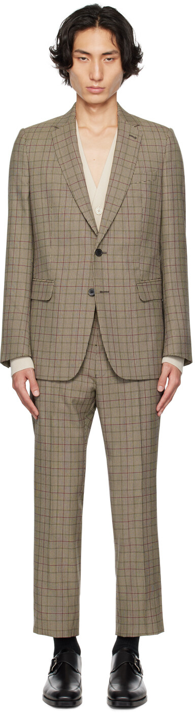 

Бежево-черный костюм в клетку Glen Dries Van Noten