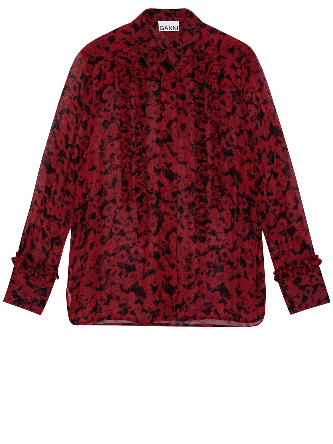 

Рубашка Ganni Printed georgette, красный