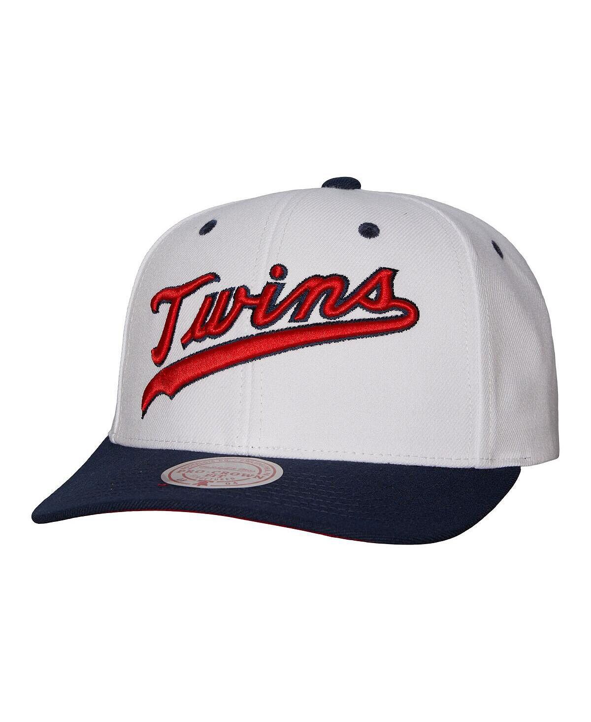 

Мужская белая кепка Minnesota Twins Cooperstown Collection Pro Crown Snapback Mitchell & Ness