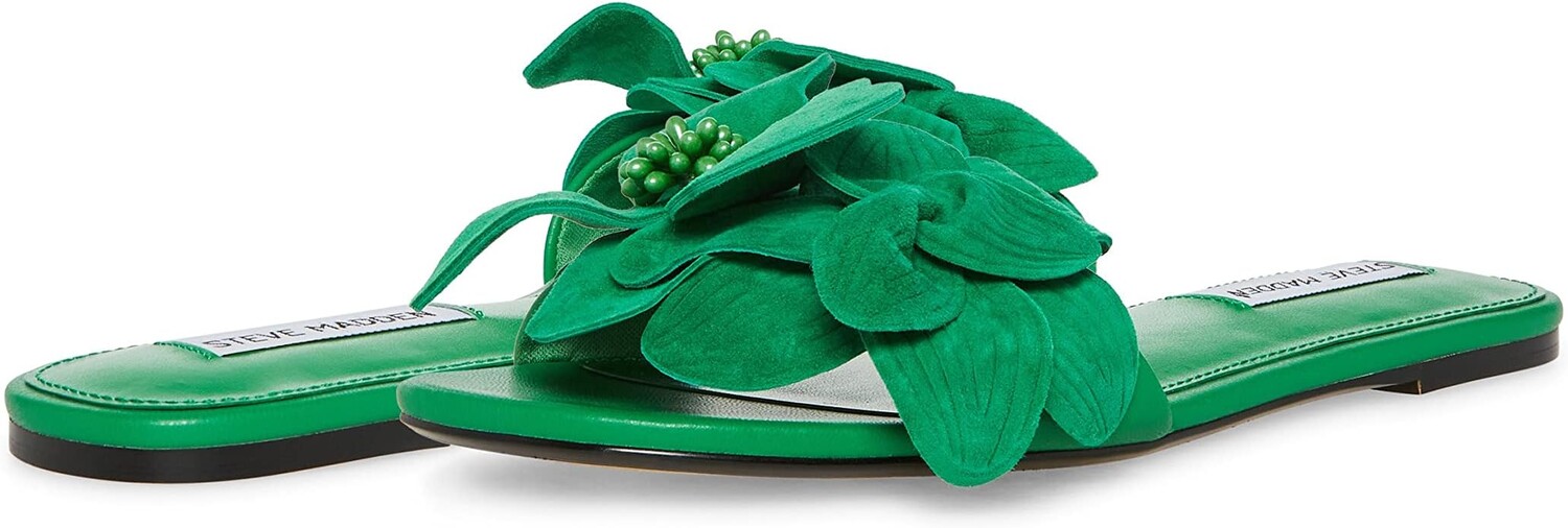 

Сандалии на плоской подошве Melena Sandal Steve Madden, цвет Green Suede