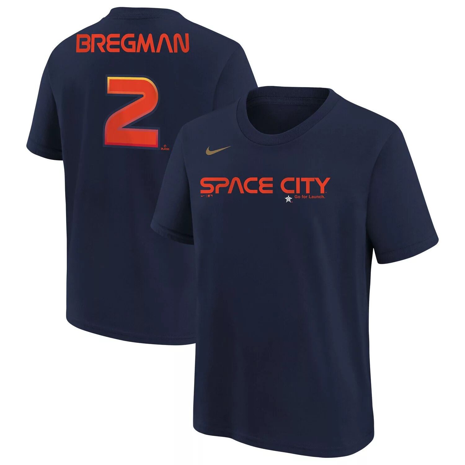 

Молодежная футболка Nike Alex Bregman Navy Houston Astros 2022 City Connect с именем и номером Nike