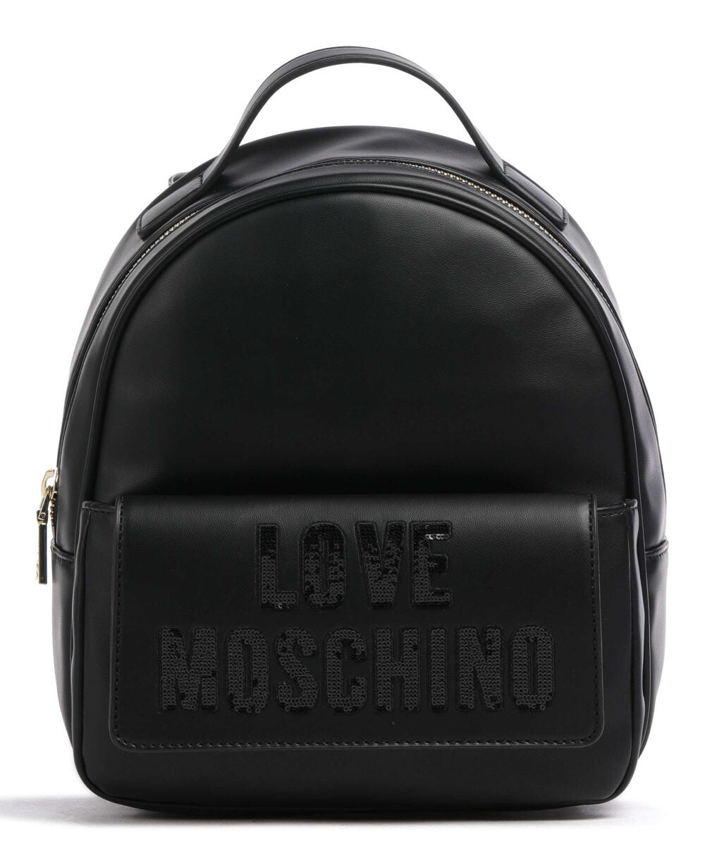 

Рюкзак из искусственной кожи со сверкающим логотипом Love Moschino, черный