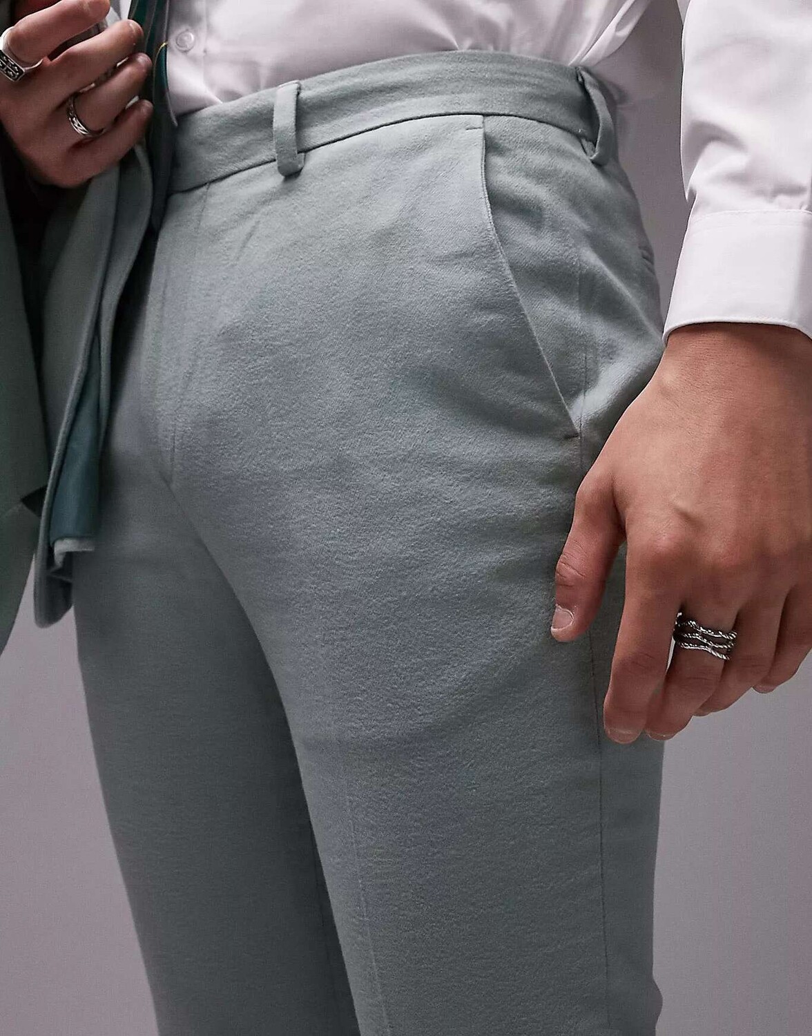 

Темно-синие брюки для свадебного костюма Topman, Синий