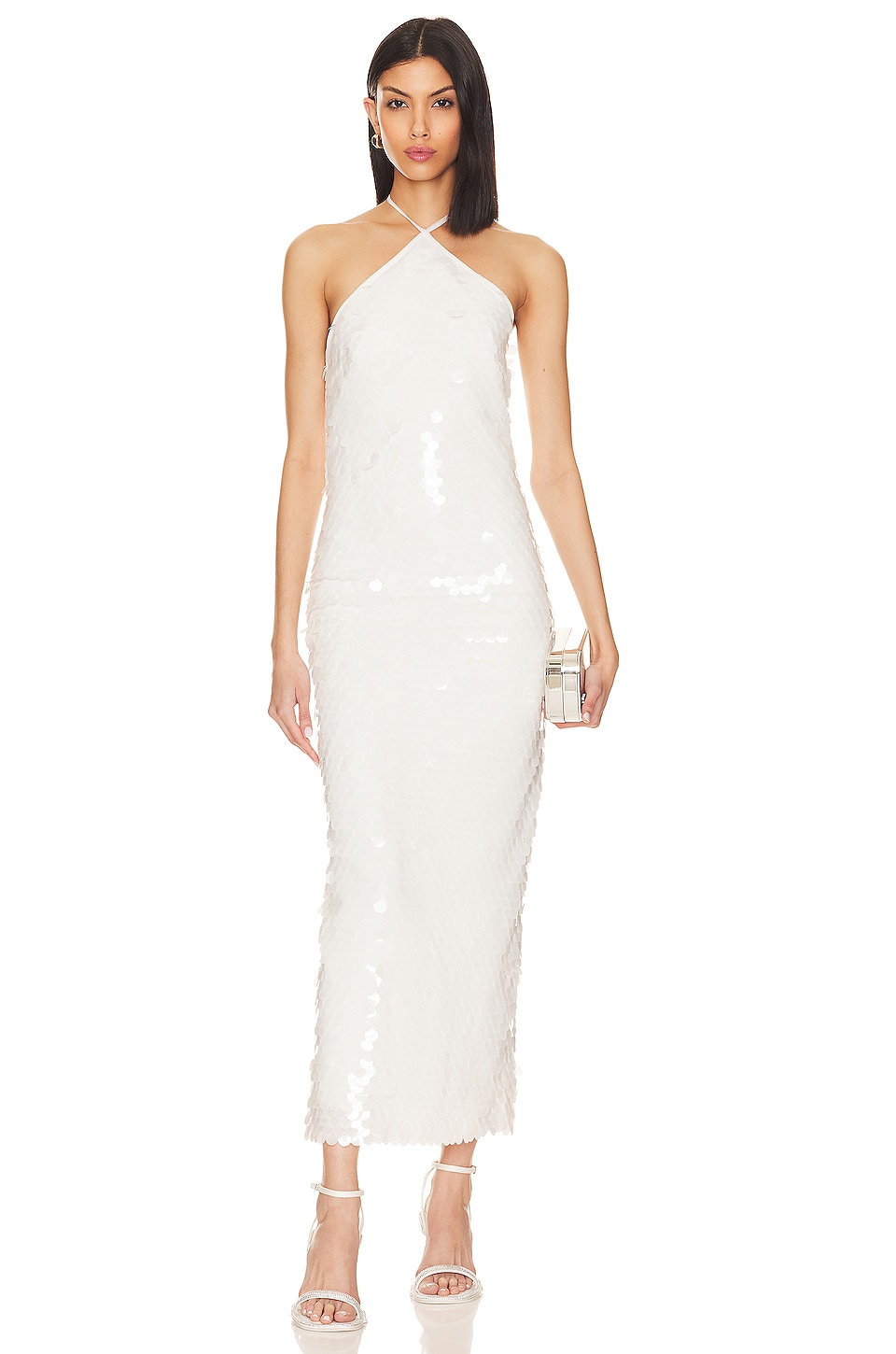 цена Платье The New Arrivals by Ilkyaz Ozel BlancaTriangle Neck, цвет White Sequin