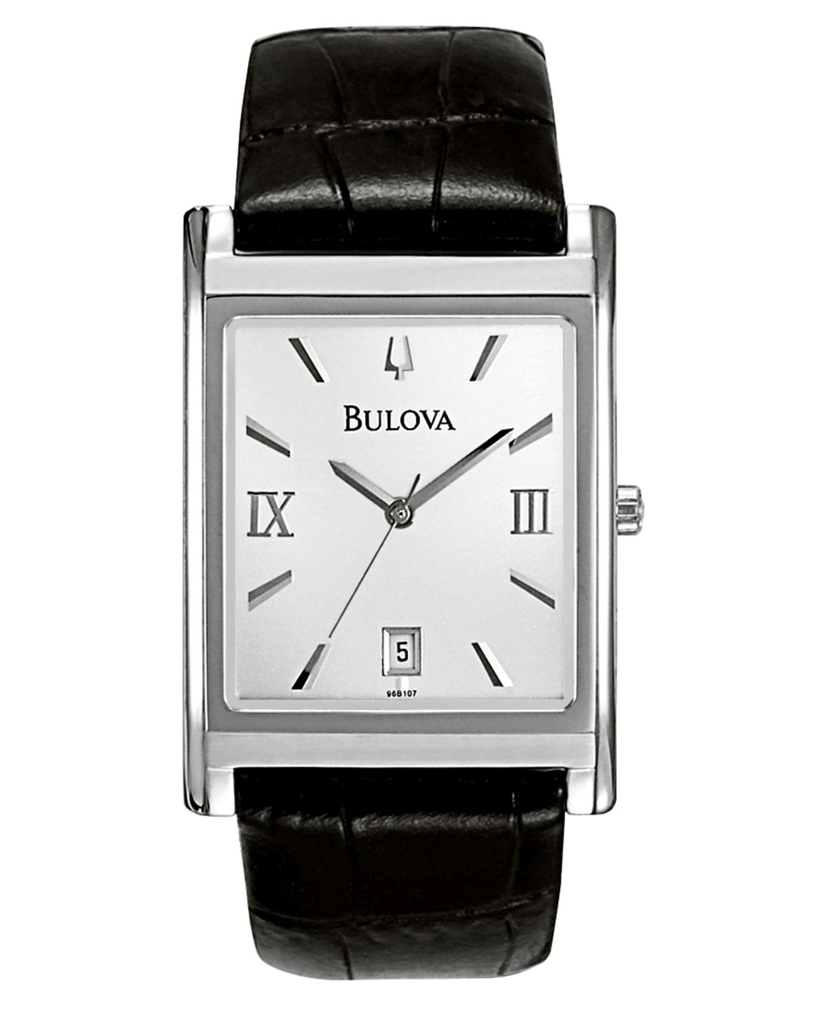 

Мужские часы с черным кожаным ремешком 45 мм 96B107 Bulova