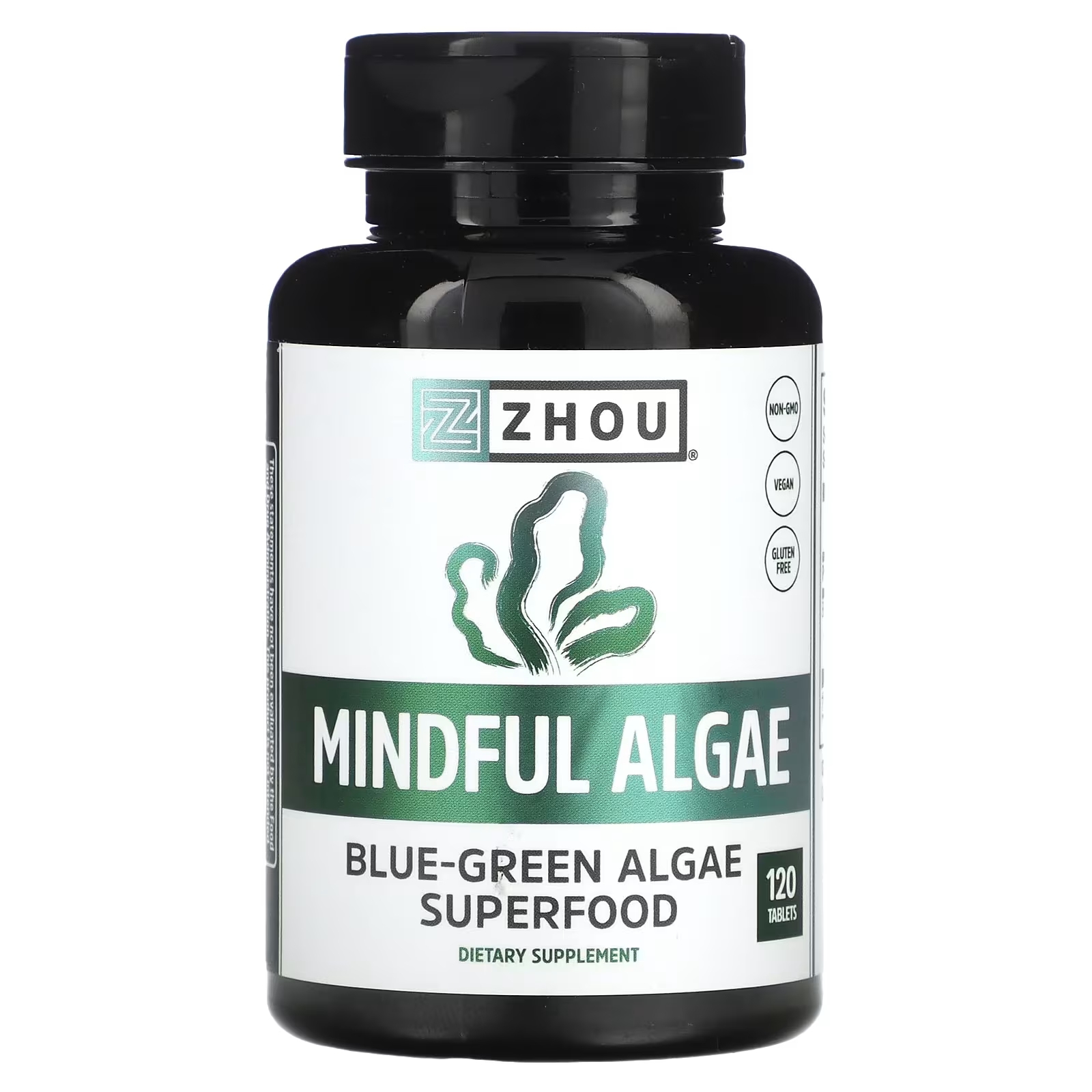 Пищевая добавка Zhou Nutrition Mindful Algae, 120 таблеток пищевая добавка zhou nutrition screen eyes тропические ягоды 60 жевательных таблеток