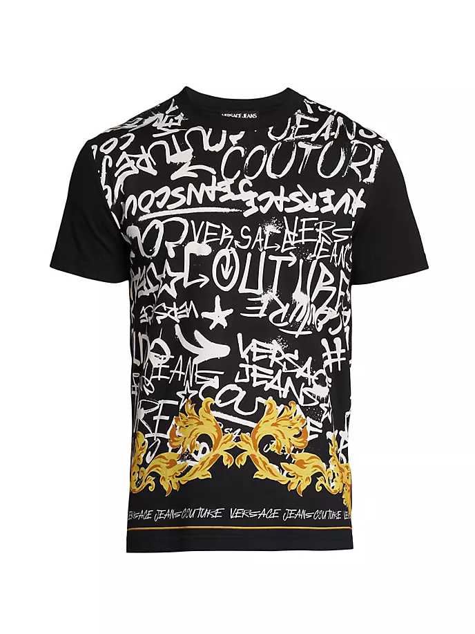 

Футболка с логотипом «Граффити» Versace Jeans Couture, цвет black gold