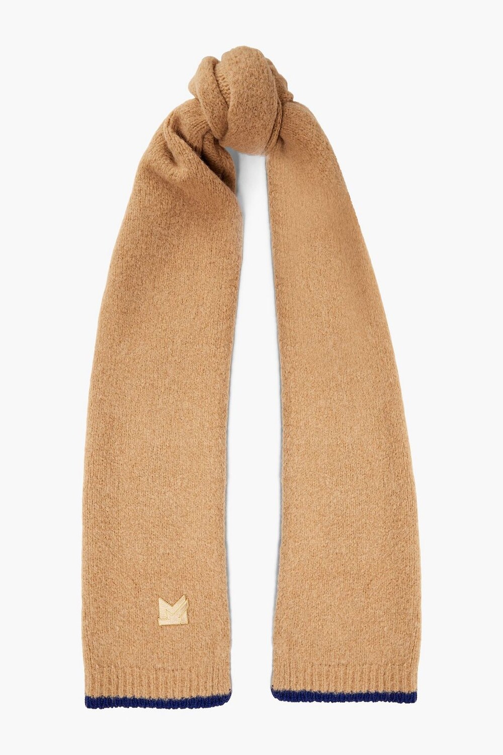 

Вязаный шарф с аппликацией MAISON KITSUNÉ, песочный