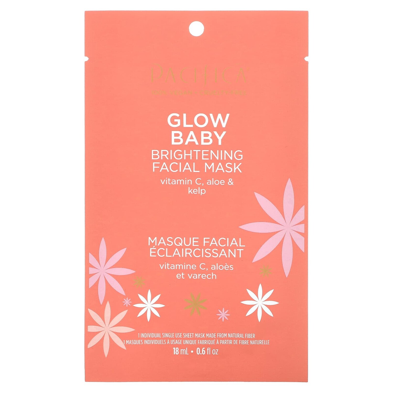 

Glow Baby, осветляющая маска для лица, 1 шт., 18 мл (0,6 жидк. Унции), Pacifica