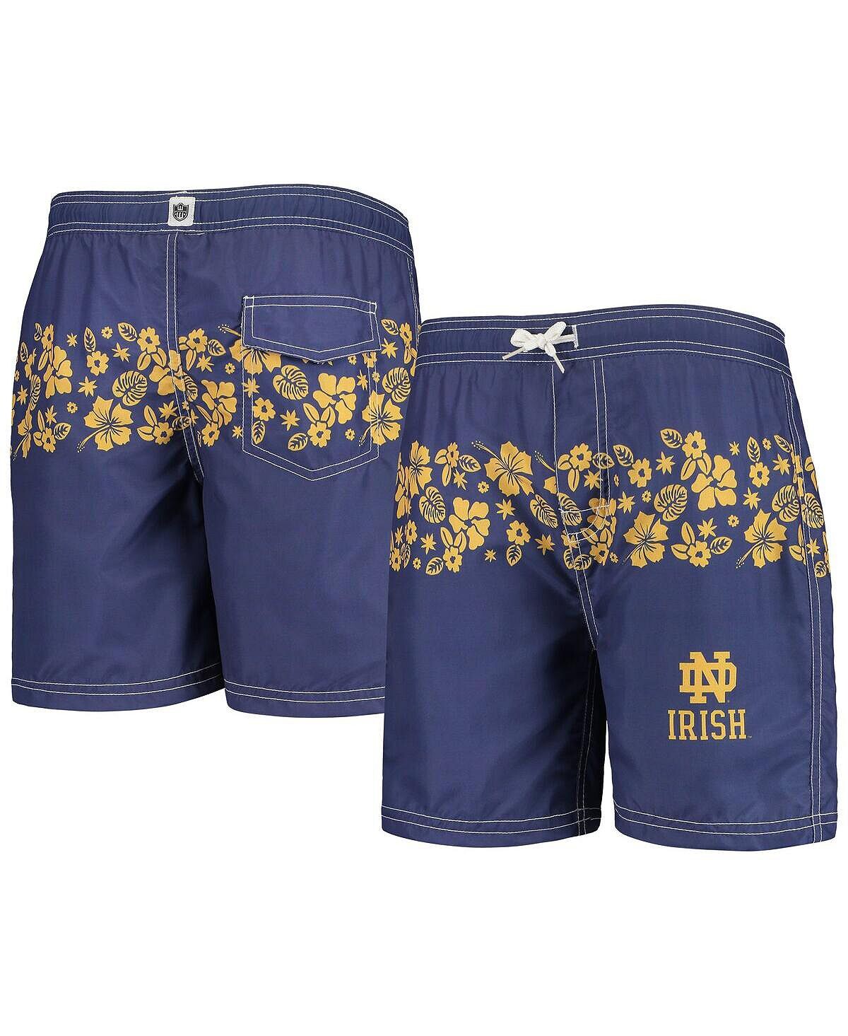 

Темно-синие плавки для плавания Big Boys Notre Dame Fighting Irish с цветочной вставкой Wes & Willy