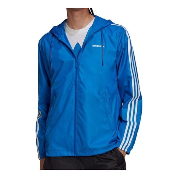Куртка Men's adidas Solid Color Logo Stripe hooded Zipper Jacket Blue, мультиколор куртка adidas solid color hooded zipper deep navy blue синий