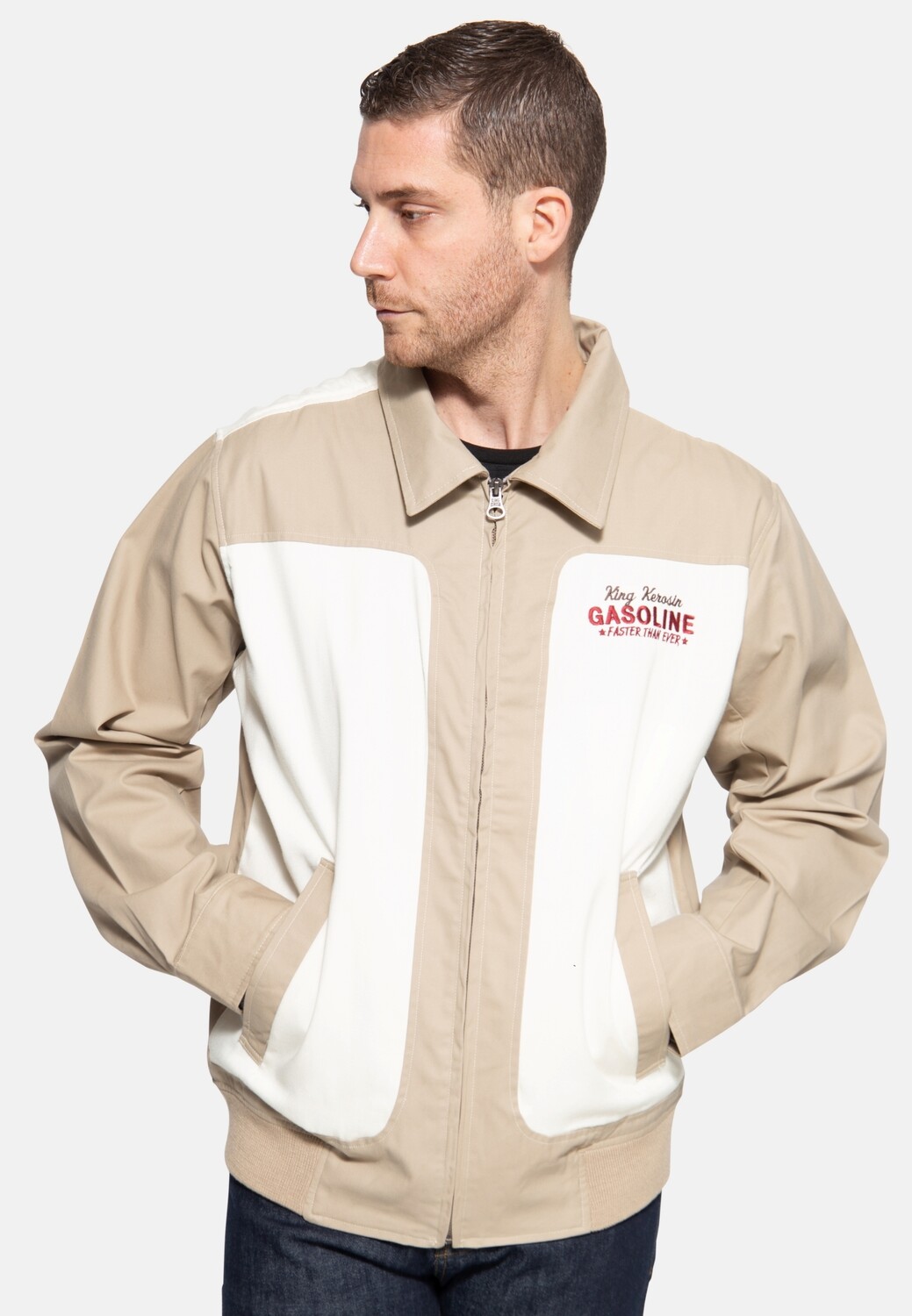 

Куртка King Kerosin King Kerosin Gabardine Jacke Motorway Oils, бежевый
