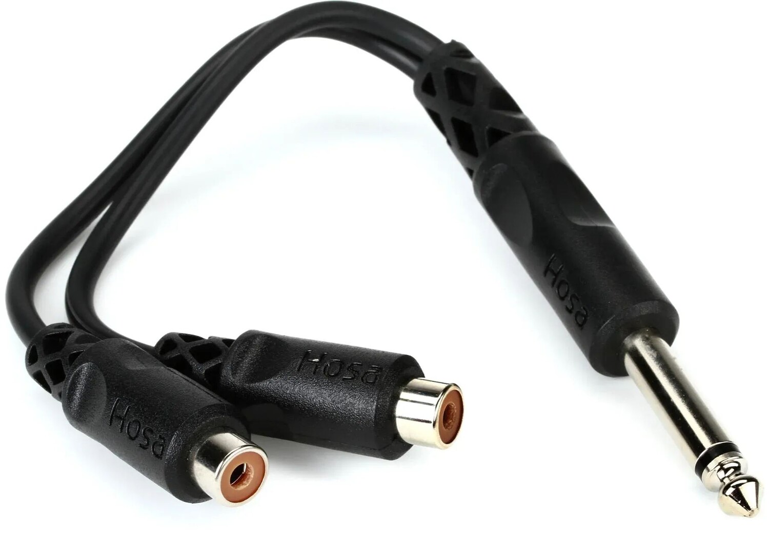

Y-кабель Hosa YPR-103 — 1/4 дюйма TS «папа» на двойной разъем RCA «мама»