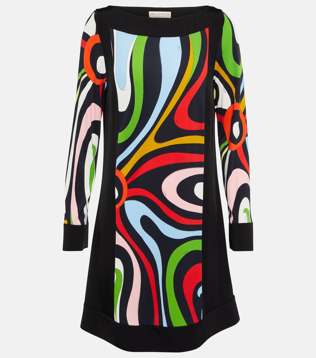Мини-платье из джерси с принтом PUCCI, разноцветный атласное мини платье с принтом pucci разноцветный