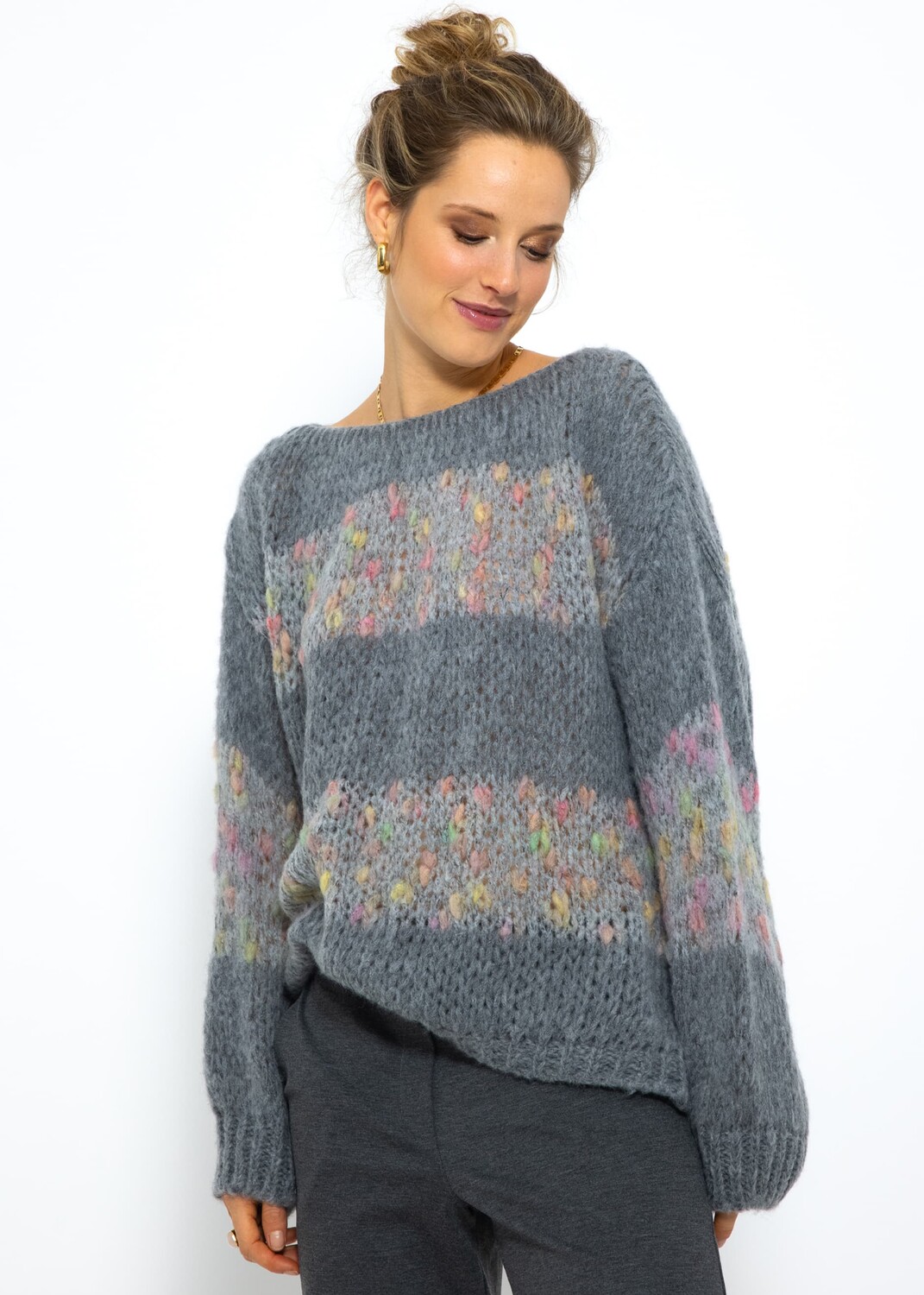 

Свитер SASSYCLASSY Oversize Strick, серый