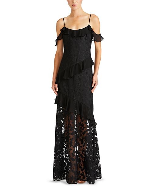 

Кружевное платье Sienna с оборками ML Monique Lhuillier, цвет Black