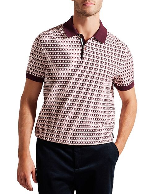 

Рубашка-поло из смесового хлопка Notae Ted Baker, цвет Red