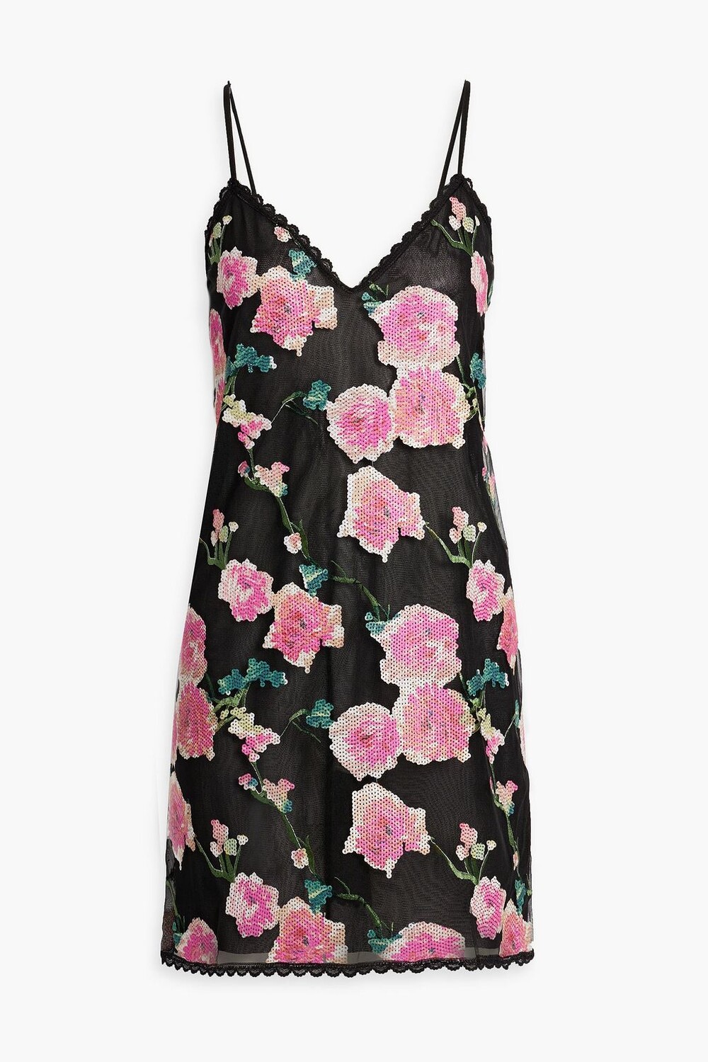 

Платье мини из тюля, украшенное пайетками ANNA SUI, черный