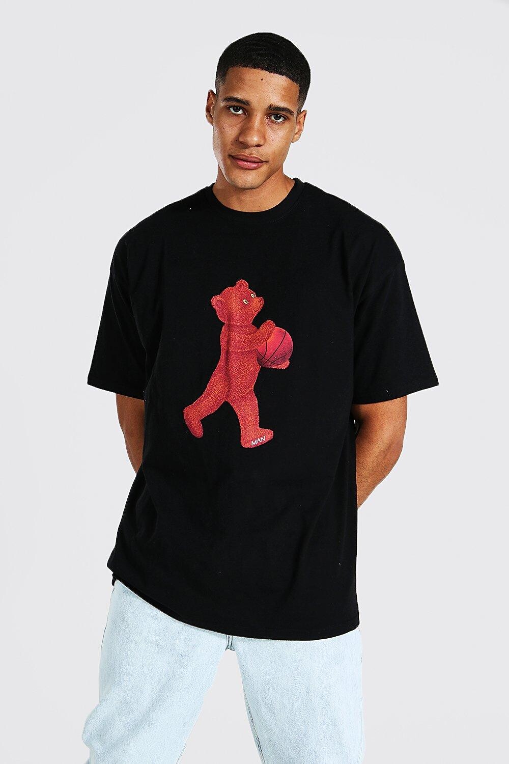 

Футболка оверсайз tall bear limited Boohoo, черный