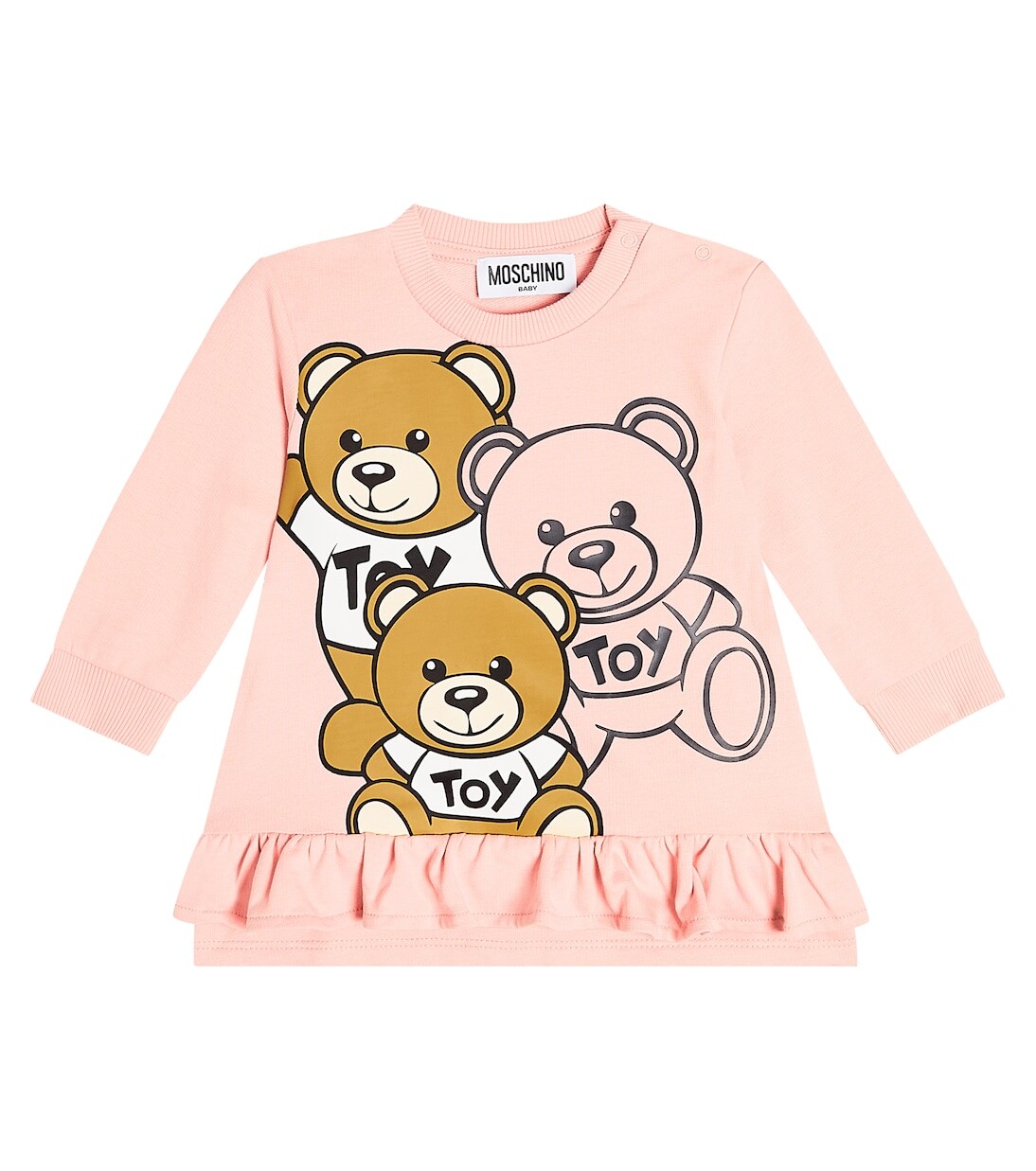 

Платье из хлопкового джерси baby teddy bear Moschino Kids, розовый