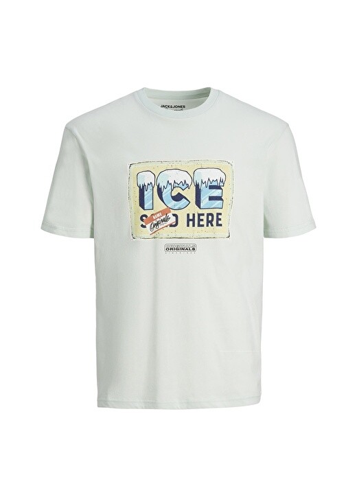 

Однотонная голубая мужская футболка с круглым вырезом Jack & Jones, Синий