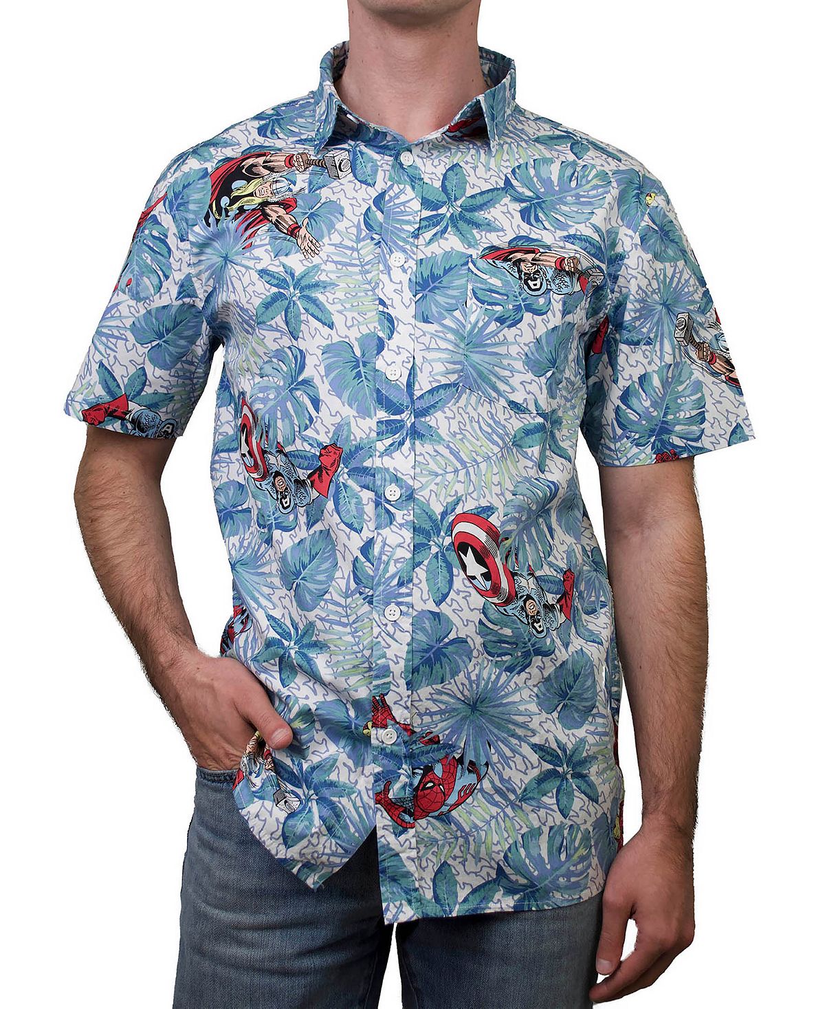 Мужская тканая рубашка с короткими рукавами Marvel Retro Paradise Fifth Sun