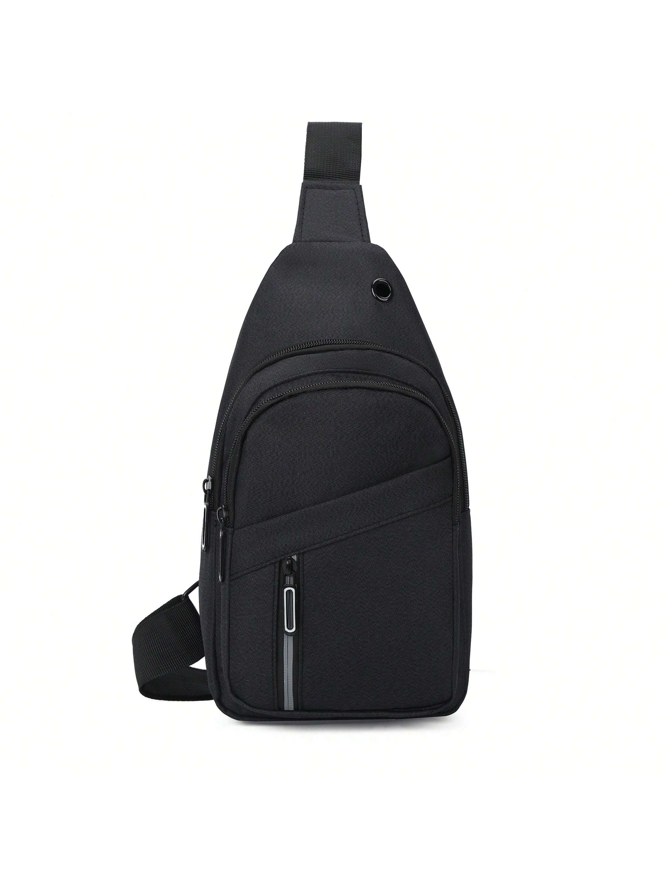 1 шт. однотонная нагрудная сумка на молнии, черный поясная сумка для мужчин и женщин забавная модная нагрудная сумочка уличная спортивная повседневная дорожная мужская сумка через плечо