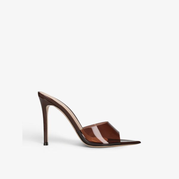 

Мюли elle 105 на каблуке из кожи и пвх Gianvito Rossi, коричневый
