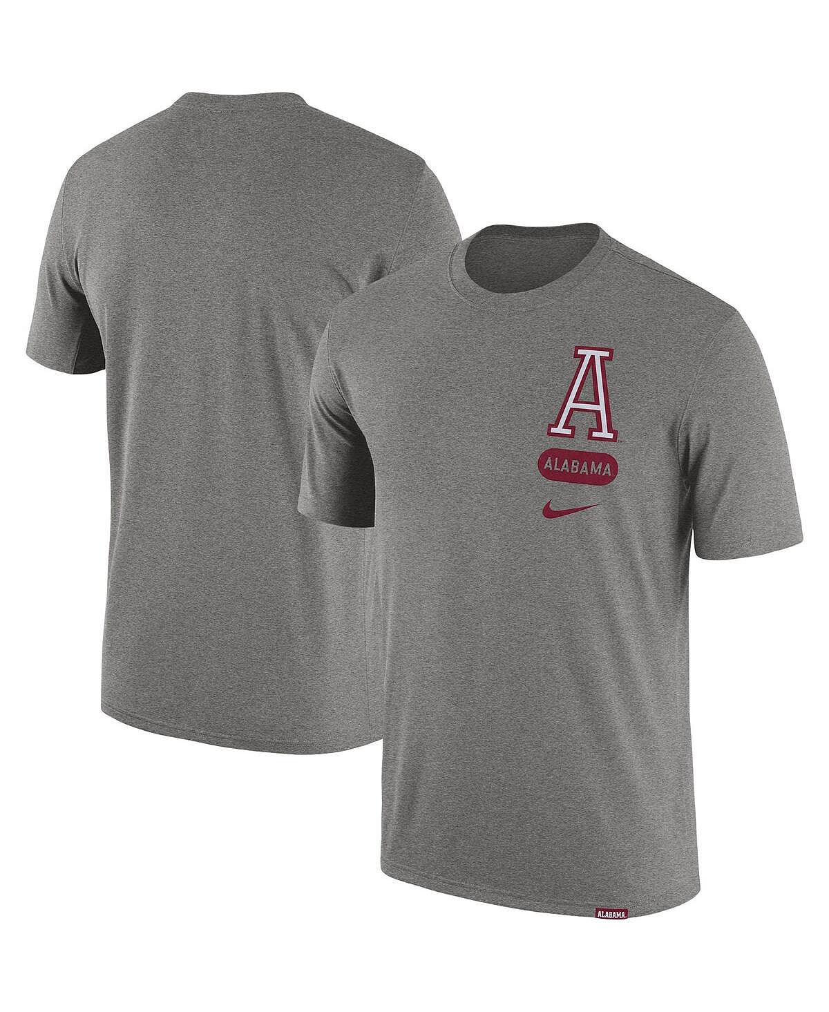 цена Мужская футболка Heather Grey Alabama Crimson Tide Campus Letterman Nike