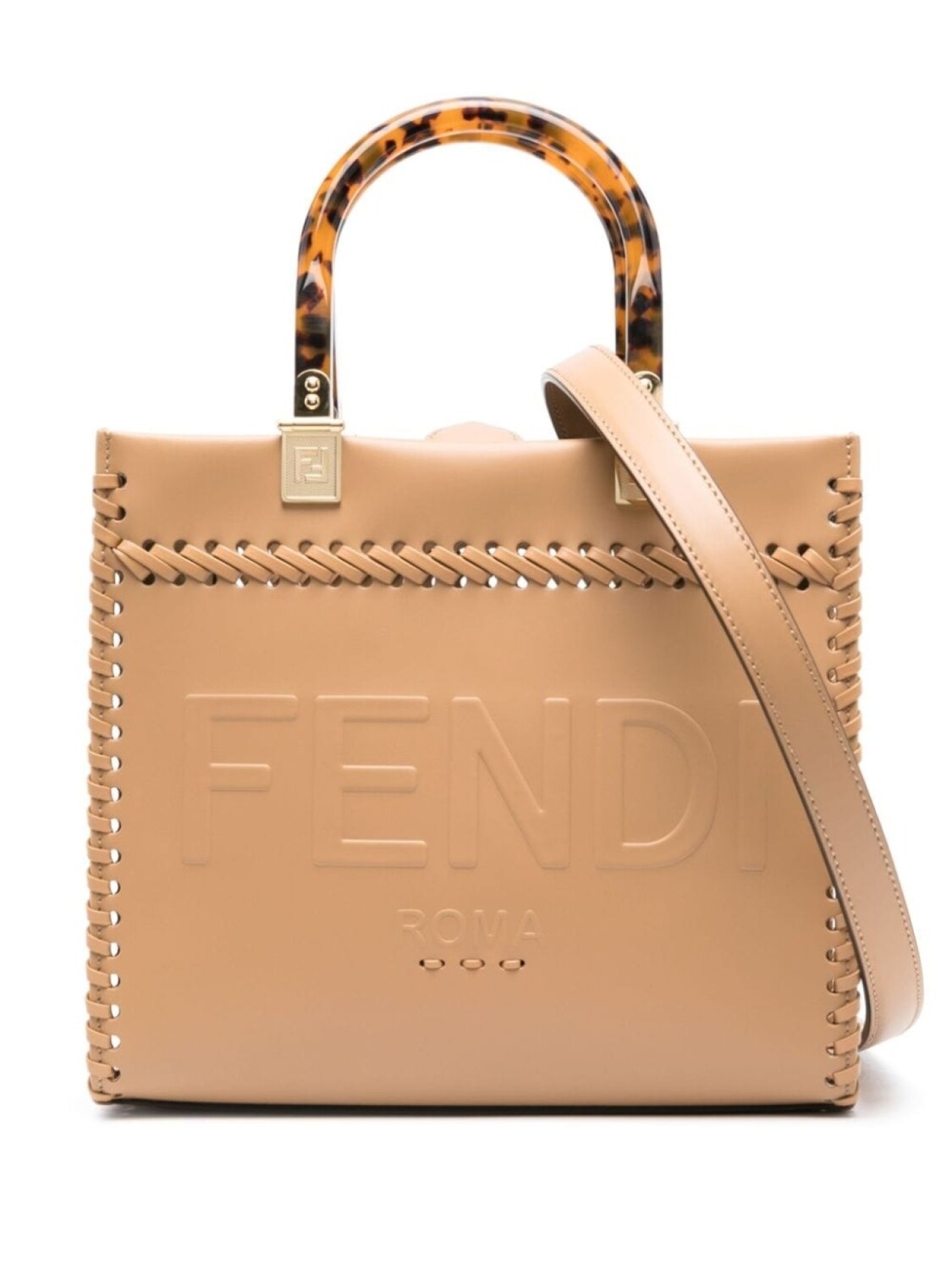 

FENDI маленькая сумка на плечо Sunshine с тисненым логотипом, коричневый