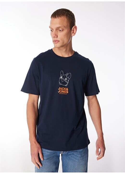 

Темно-синяя мужская футболка с круглым воротником JORPAL TEE SS CREW NECK EXC Jack & Jones, темно-синий