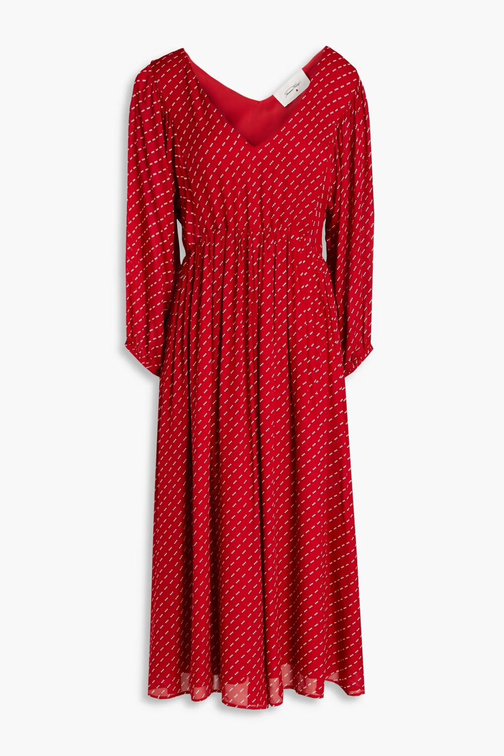 

Шифоновое платье миди Aboodi в горошек American Vintage, красный