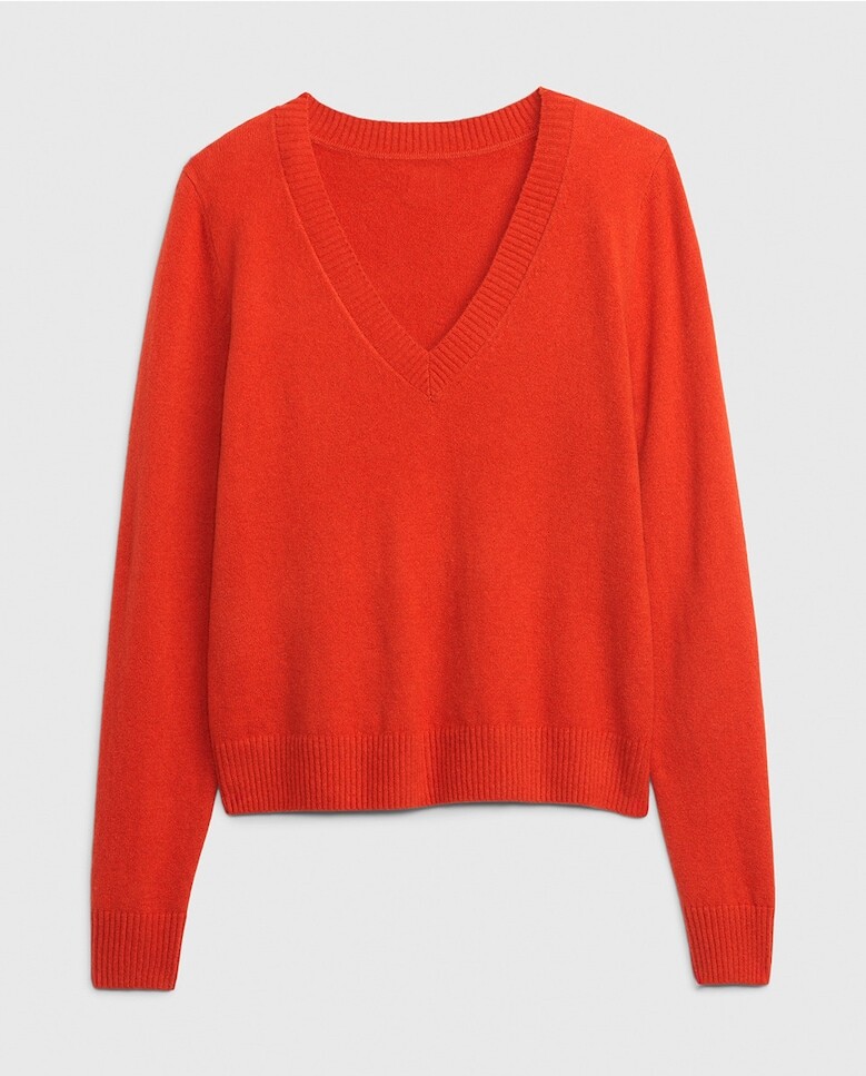 

Женский супермягкий свитер из смесового хлопка Gap, коралловый, Красный