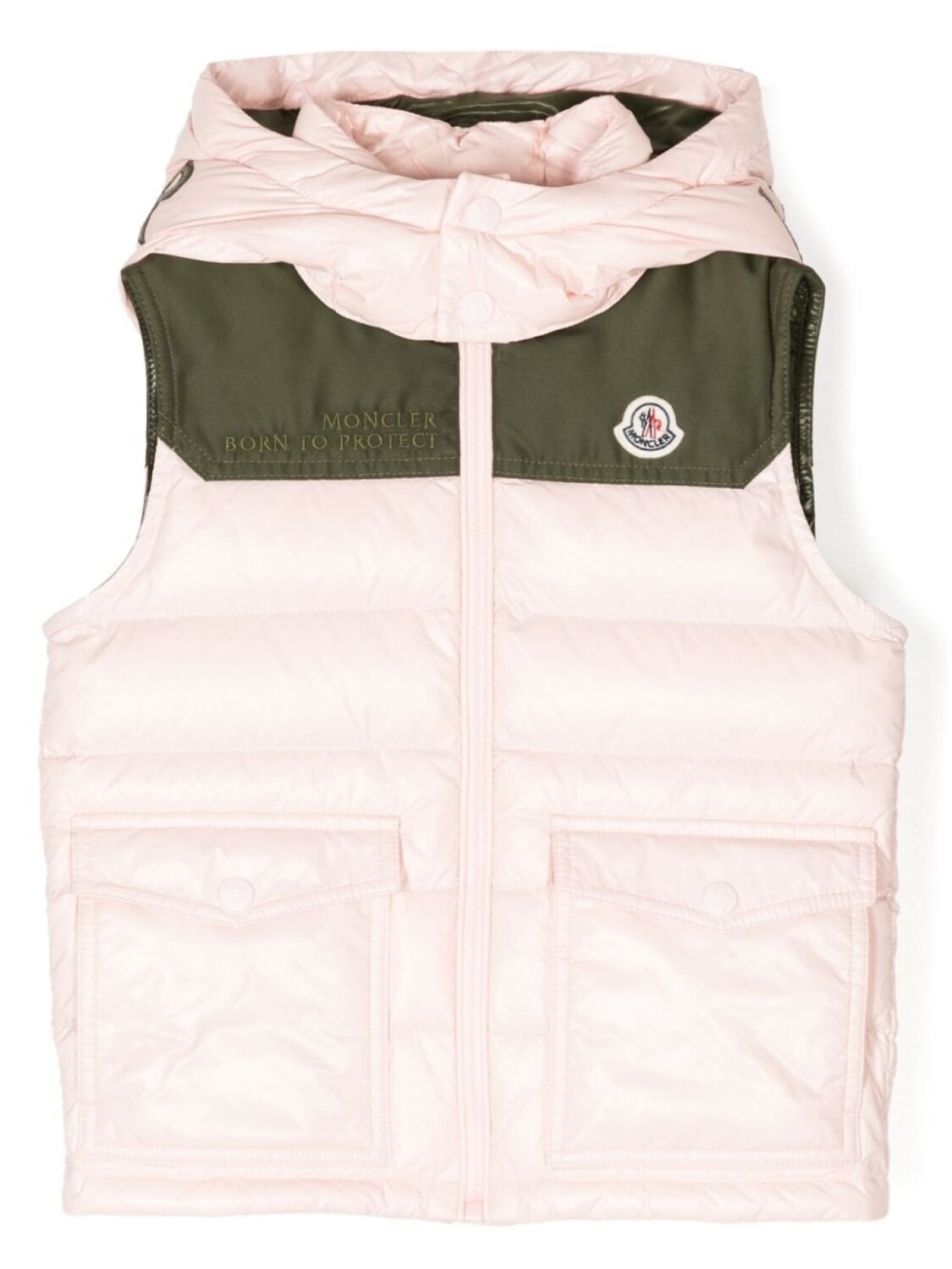 

Moncler Enfant дутый жилет в стиле колор-блок, розовый